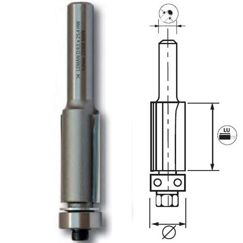 Mèche d'affleureuse droite + guide 5676/5678 leman