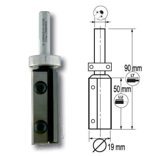 Mèche affleureuse plaquettes réversibles + guide sup 838 leman