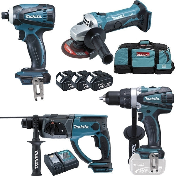 Outils ddf458+dtd152+dga452+dhr202 (18v 3x4ah) dlx4054mx1 makita