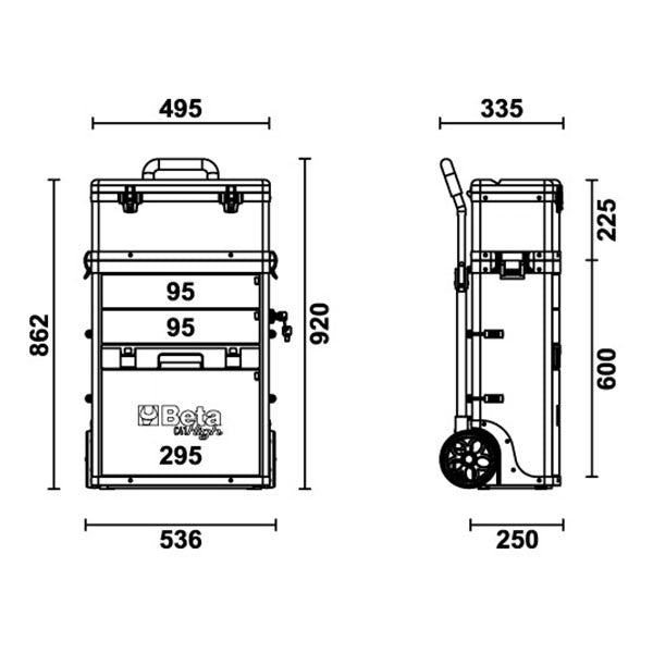 Chariot porte-outils 2 modules superposables c41h-4100h beta