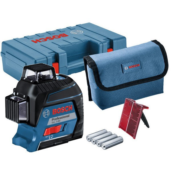 Laser auto 3 plans portée 30 m gll3-80 (coffret) 0601063s00 bosch