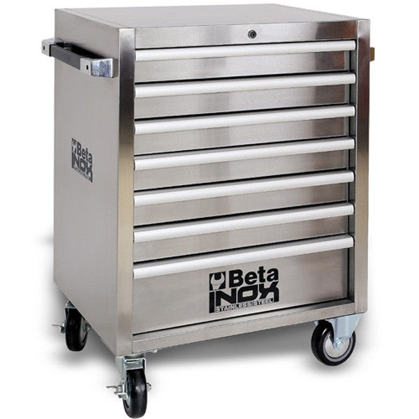 Servante mobile d'aier 7 tiroirs inox c04 inox 024003077 beta