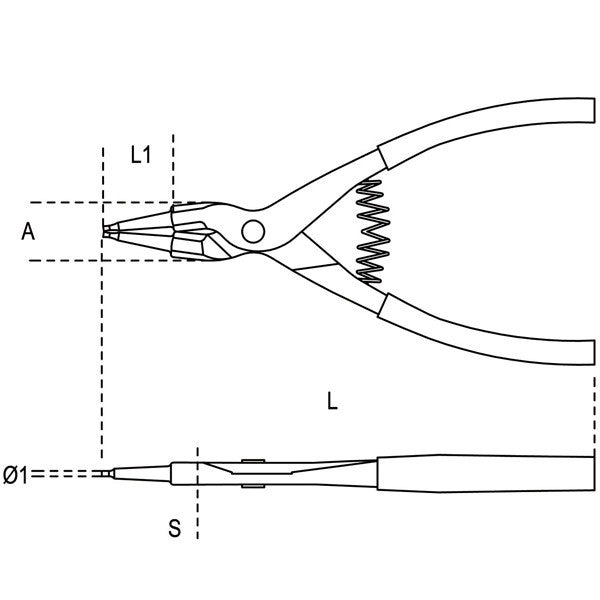Pince circlips extérieurs à becs droits 1036 beta