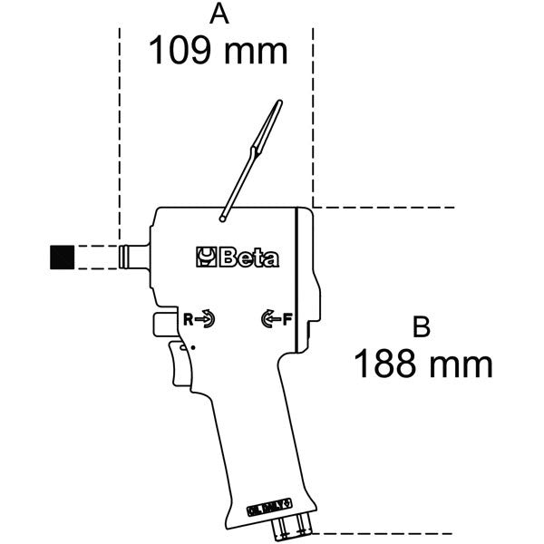 Clé à chocs 1/2" compacte pneumatique 1927xm 019270030 beta