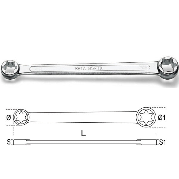 Cle double droite pour écrous torx 95ftx -000950310 beta