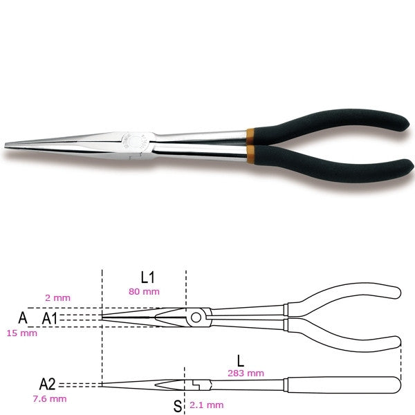 Pince extra-longue becs demi-ronds 1009l/a 010090008 beta