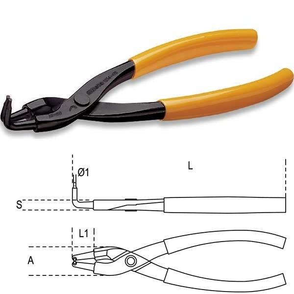Pince circlips intérieur bec coudé 90° 1034 beta