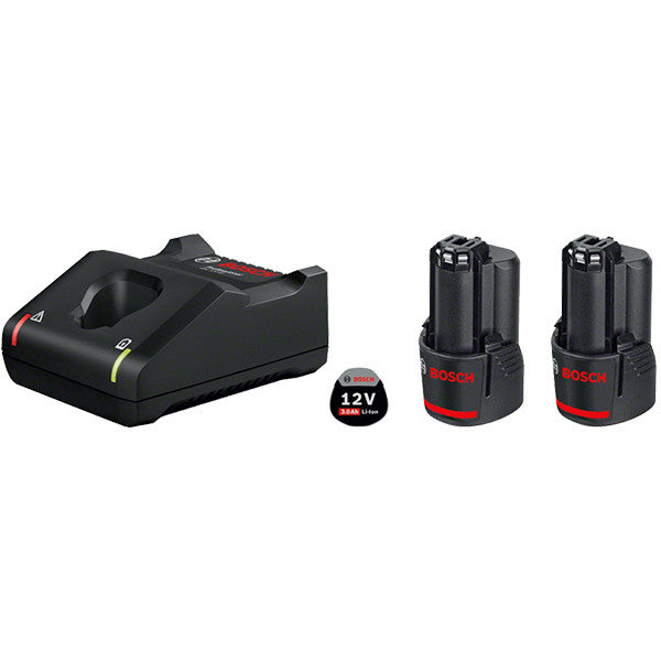 Pack 2 batteries 12v 2ah + chargeur 1600a019r8 bosch