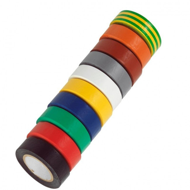 Lot de 10 rubans d'isolation multicolore en pvc 141.6010 ks tools