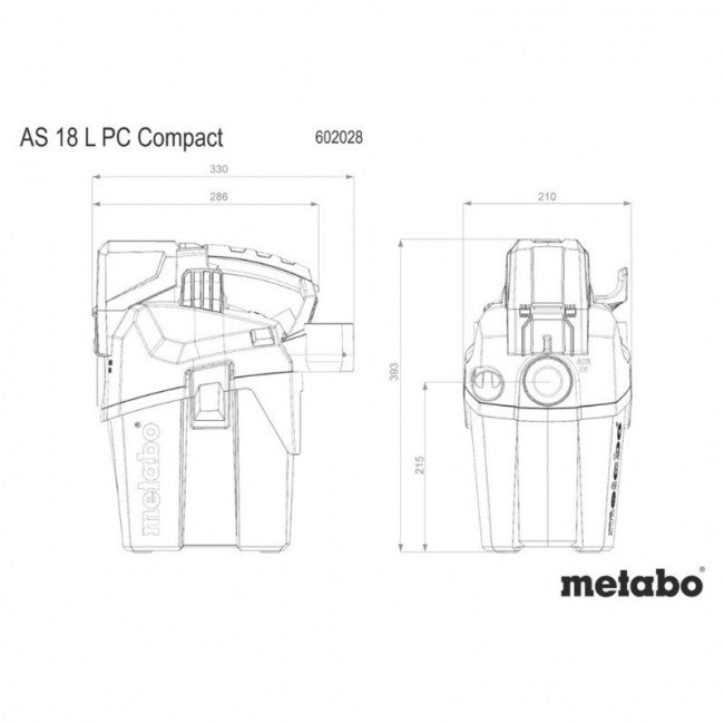 Aspirateur as 18 l pc compact solo -602028850 metabo