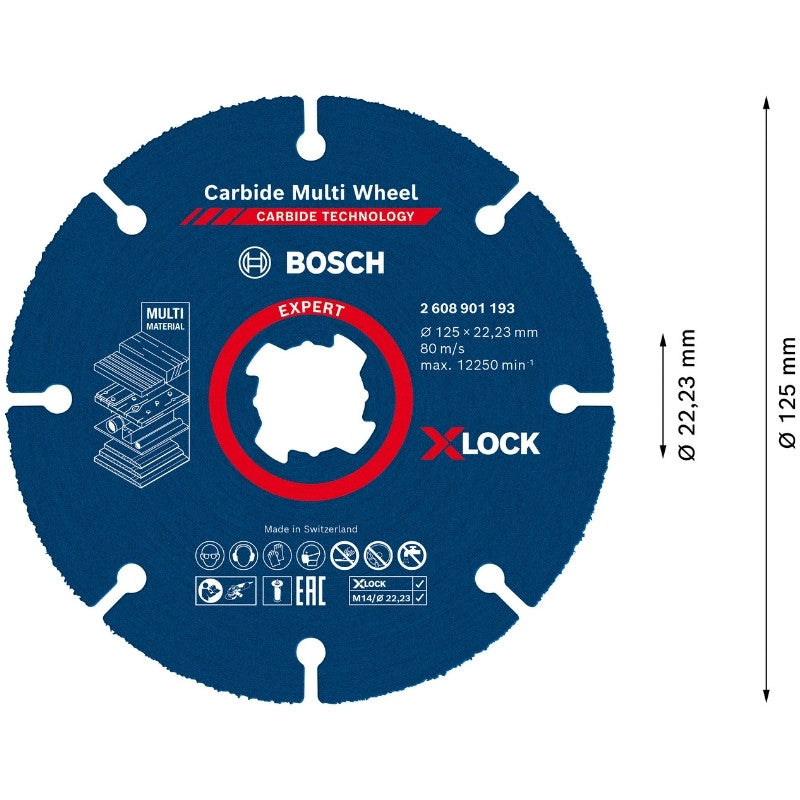 Disque x-lock carbure multimatériaux 125 mm 2608901193 bosch