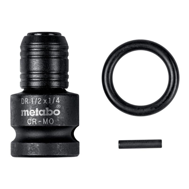 Adaptateur 1/2" à 1/4" e6.3. 3 pièces. antichoc 628837000 metabo