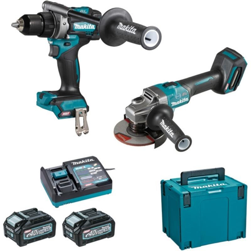 Pack perceuse df001g + meuleuse ga005g 40v 4ah xgt dk0124g201 makita