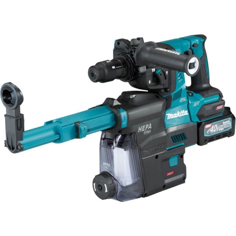 Perfo burineur sds-plus 40v max xgt 4ah + aspiration hr002gm204 makita