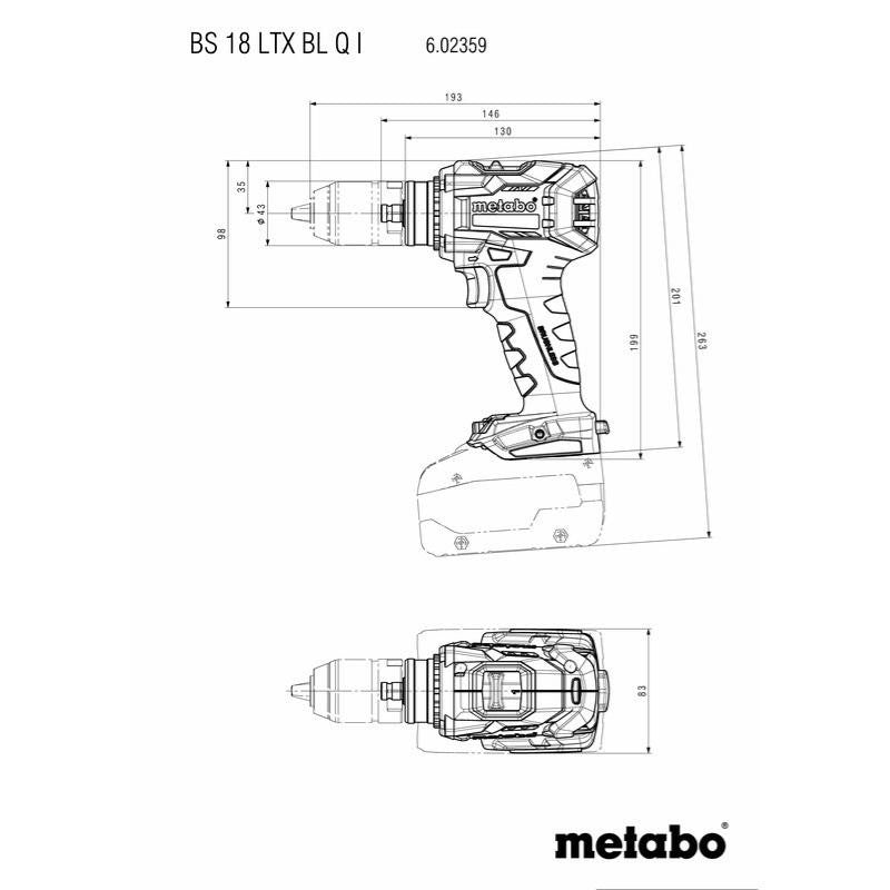 Perceuse visseuse 18v 5.2ah bs 18 ltx bl q i 602359650 metabo