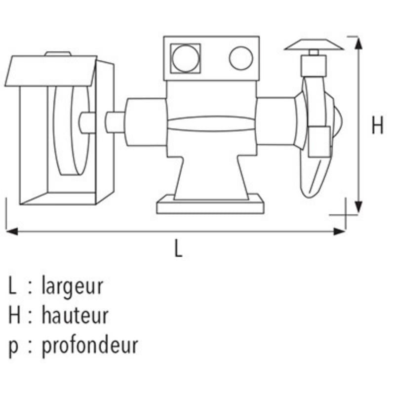 Touret à meuler 134 fr m-b/d.200/400v avec frein 20113035 sidamo