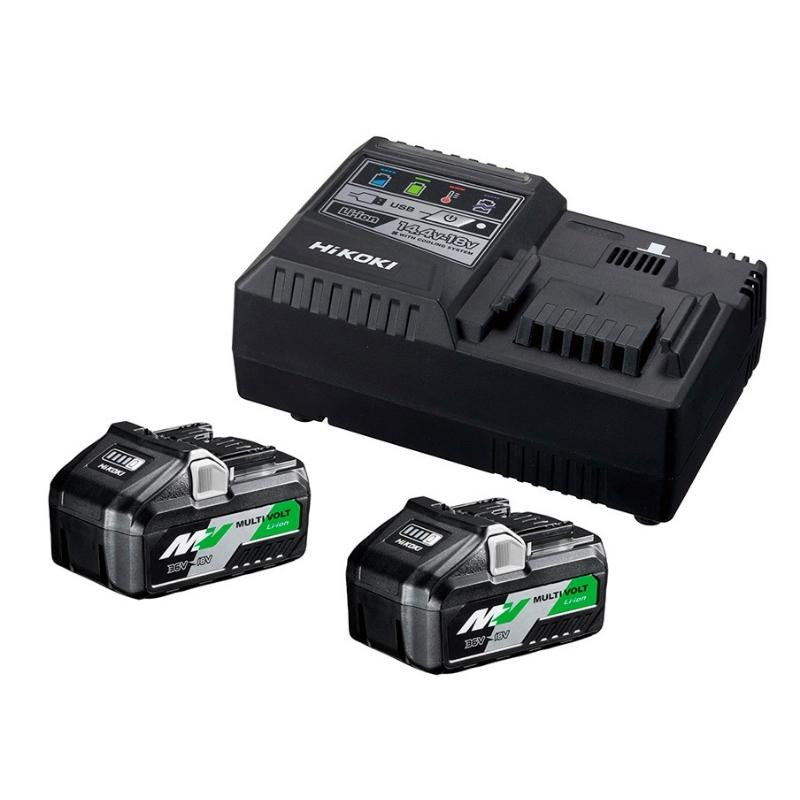 Pack 2 batteries multivolt 18v/36v 2x8 ah + chargeur UC18YSL3WJZ hikoki
