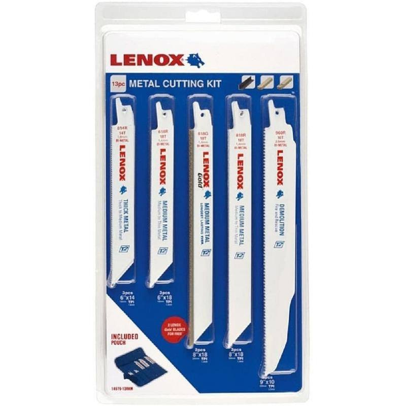 Kit de 13 lames bi-métal de scie sabre métalliques 1497913rkm lenox