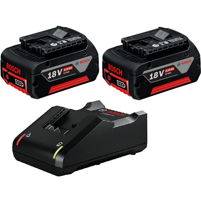 Pack 2 batteries 18v 4ah + chargeur gal18v-40 1600a019s0 bosch