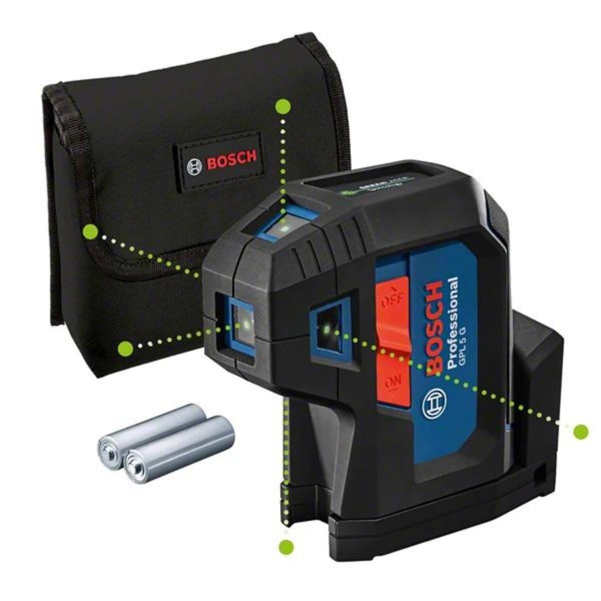 Laser auto 5 points portee 30 m vert gpl5g 0601066p00 bosch