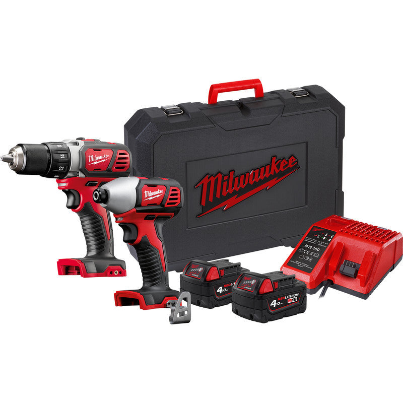 Pack 18v perceuse m18 bdd +visseuse m18 bid m18 bpp2d-402c 4933447126 milwaukee