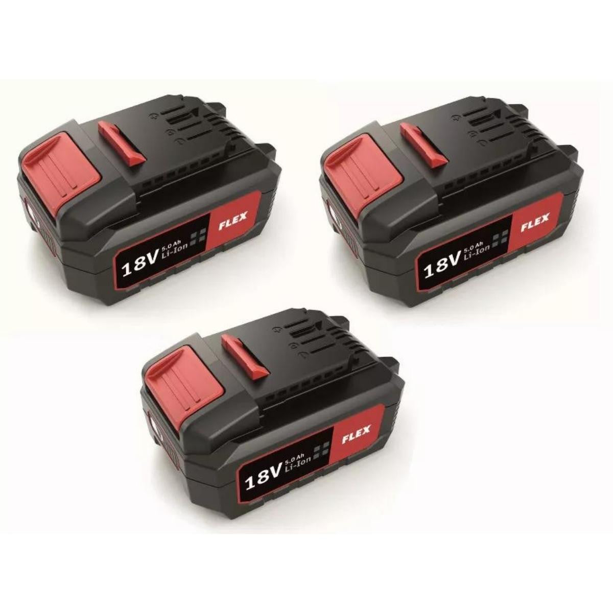 Set 3 batteries ap18.0/5ah+chargeur ca10.8/18 + sac 497444 flex
