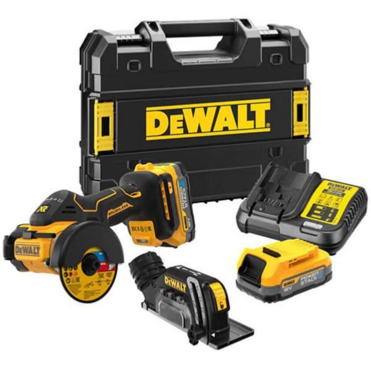 Meuleuse 18v xr powerstack ø76 mm 2x1.7 ah dcs438e2t-qw dewalt