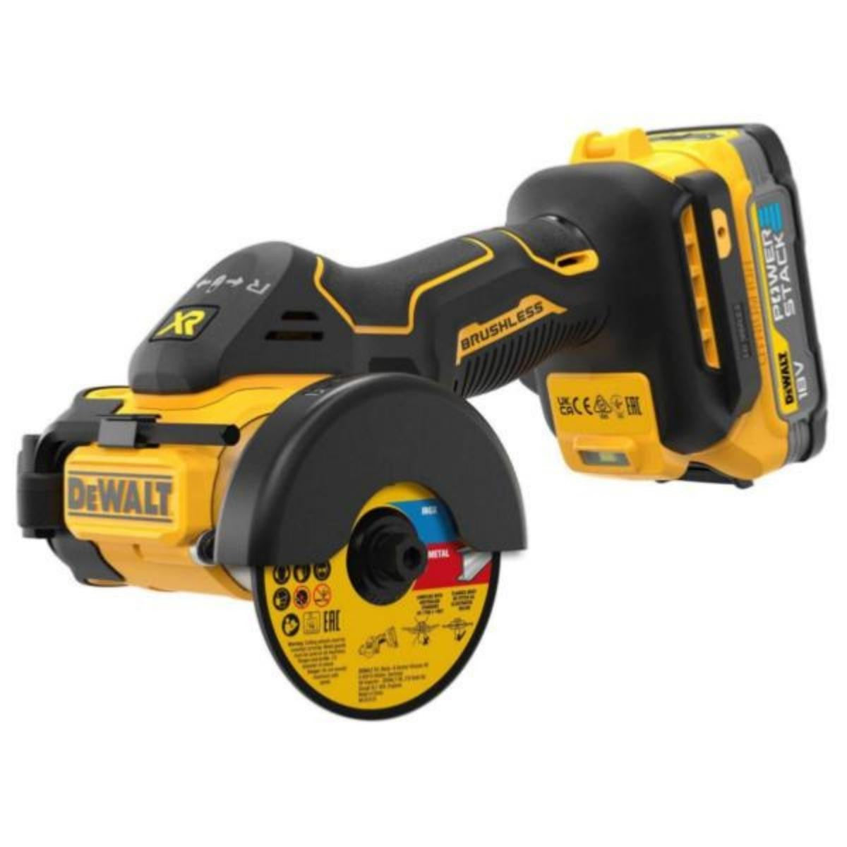 Meuleuse 18v xr powerstack ø76 mm 2x1.7 ah dcs438e2t-qw dewalt