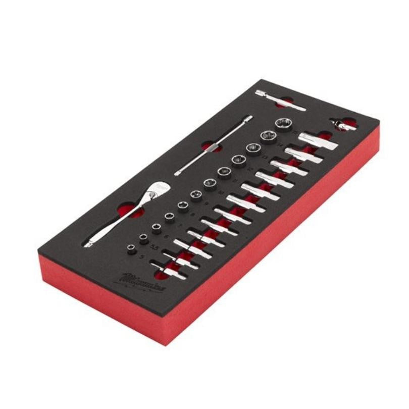 Module mousse douille et cliquet 1/4" 28 pcs 4932479824 milwaukee