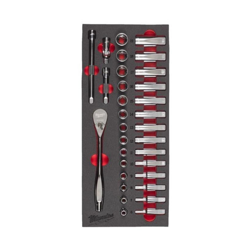 Module mousse douille et cliquet 3/8" 32 pcs 4932479825 milwaukee