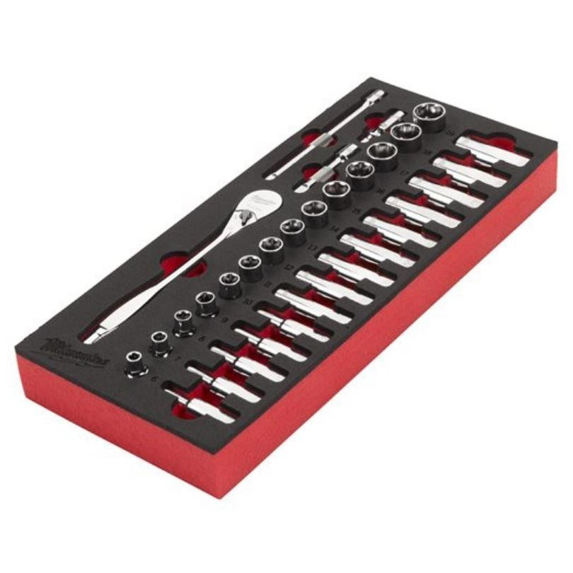 Module mousse douille et cliquet 3/8" 32 pcs 4932479825 milwaukee