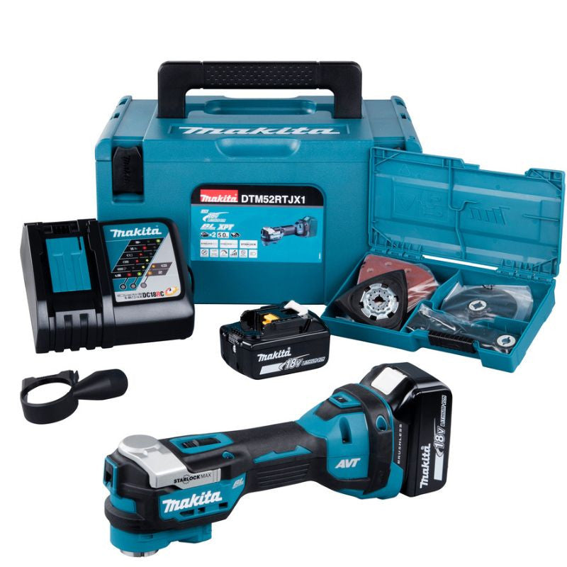 Decoupeur ponceur multifonction 18v lxt 2x5 ah dtm52rtjx1 makita