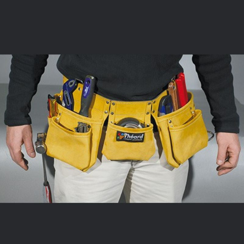 Poche à outils cuir et daim 9 poches 9002 theard