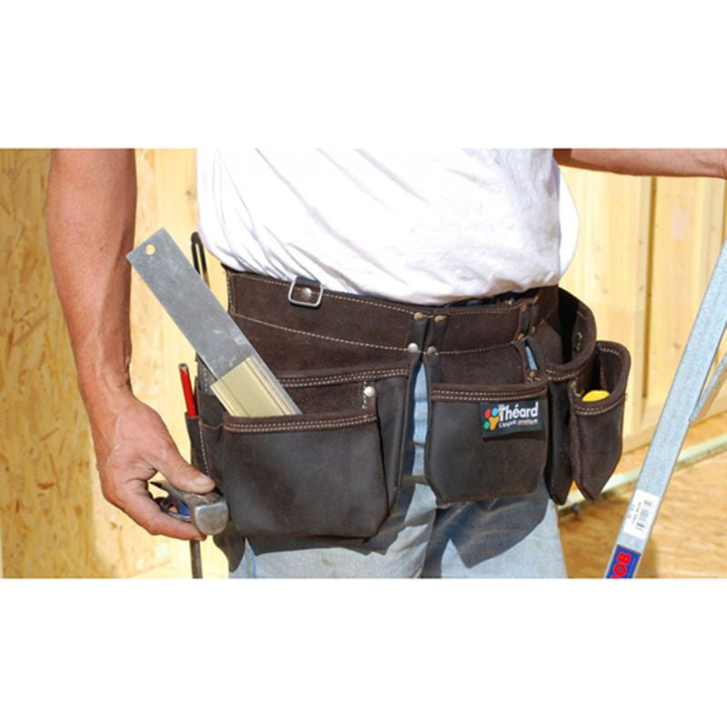 Poche à outils cuir tanné et huilé 9 poches 9003 theard