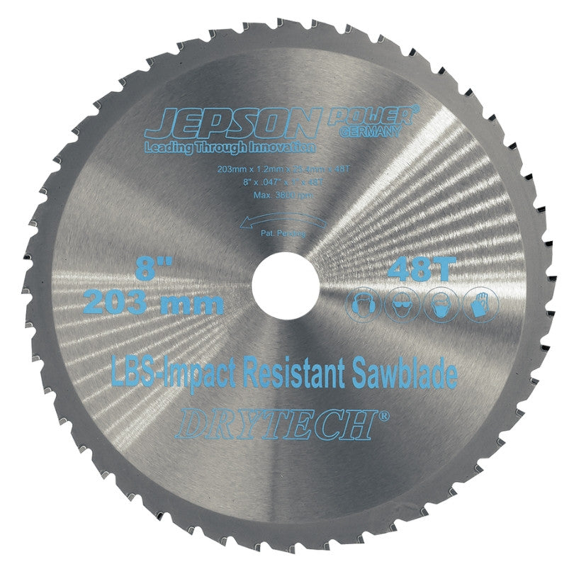 Lame de scie carbure ø203 drytech lbs acier 72220348 jepson power
