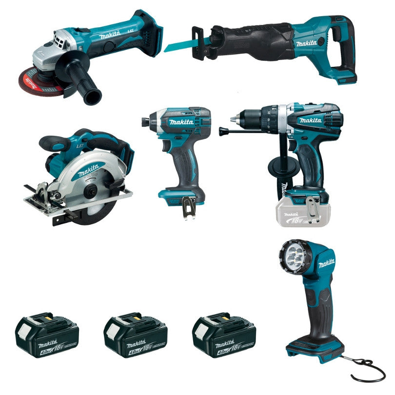 Pack 6 outils 18v lxt 3x4 ah dlx6104mx1 makita
