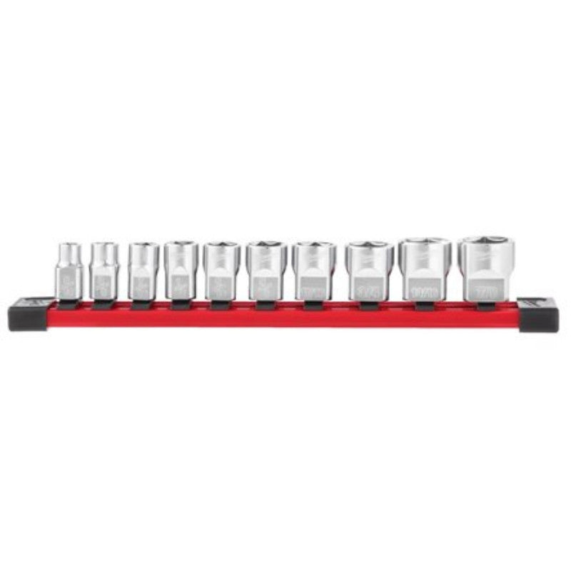Set douilles 6 pans 3/8" imperial 10 pcs 4932492508 milwaukee
