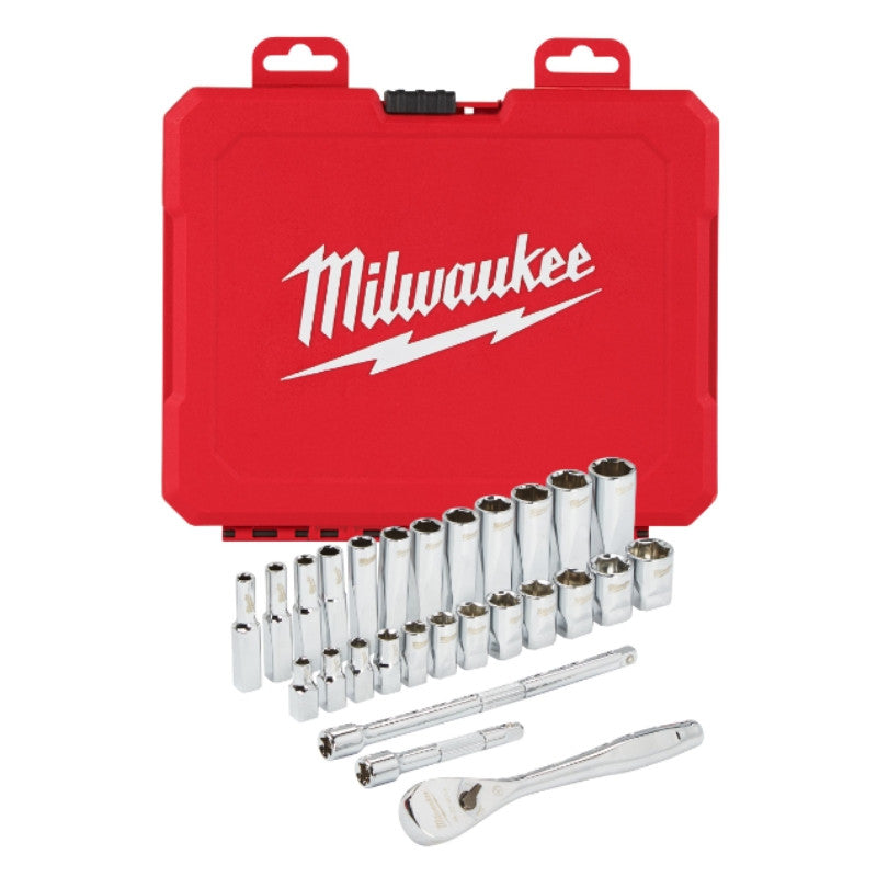 Set douilles et clés à cliquet 1/4 28 pcs 4932464943 milwaukee