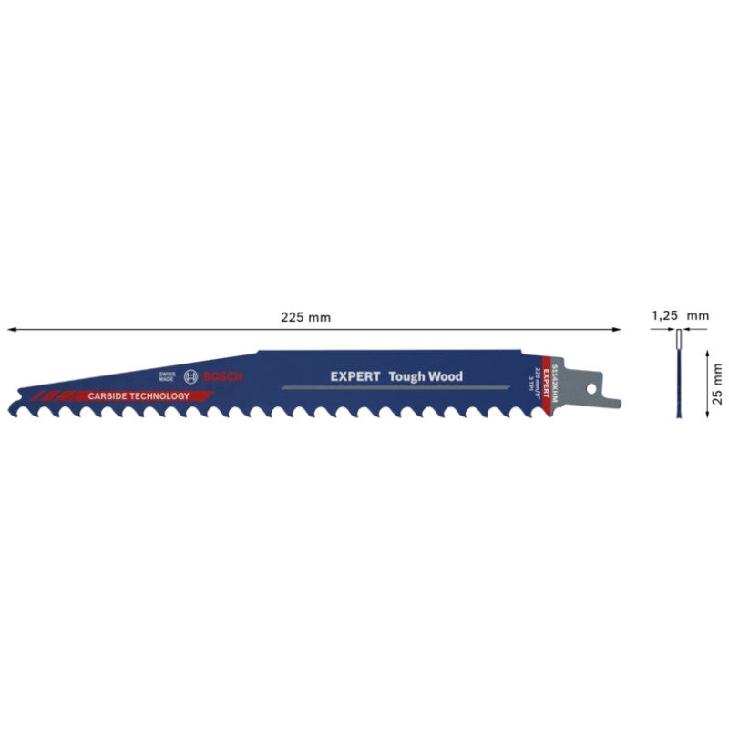 Lames scie sabre carbure bois 225mm s1142khm 2608900404 bosch