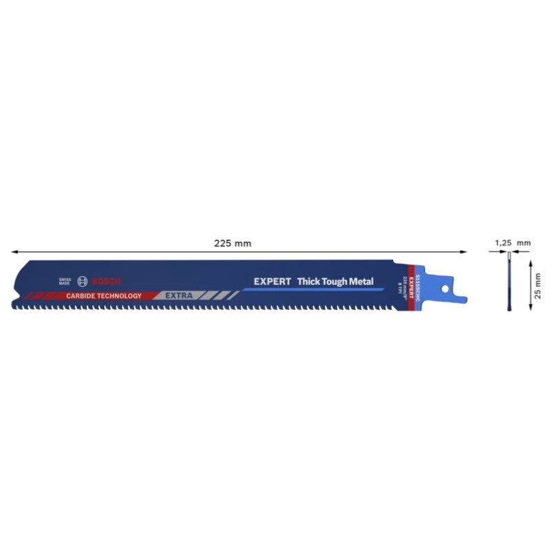 Lames scie sabre carbure métal 225mm s1155chc 2608900369 bosch