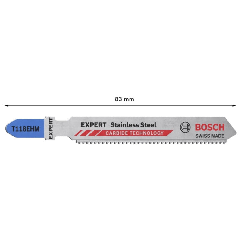 Lames scie sauteuse carbure inox 83mm t118ehm 2608900562 bosch
