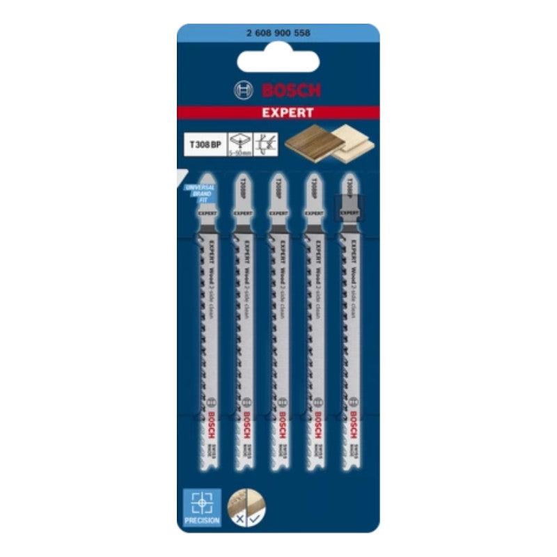 Lames scie sauteuse hcs precision bois 117mm t308bp 2608900558 bosch