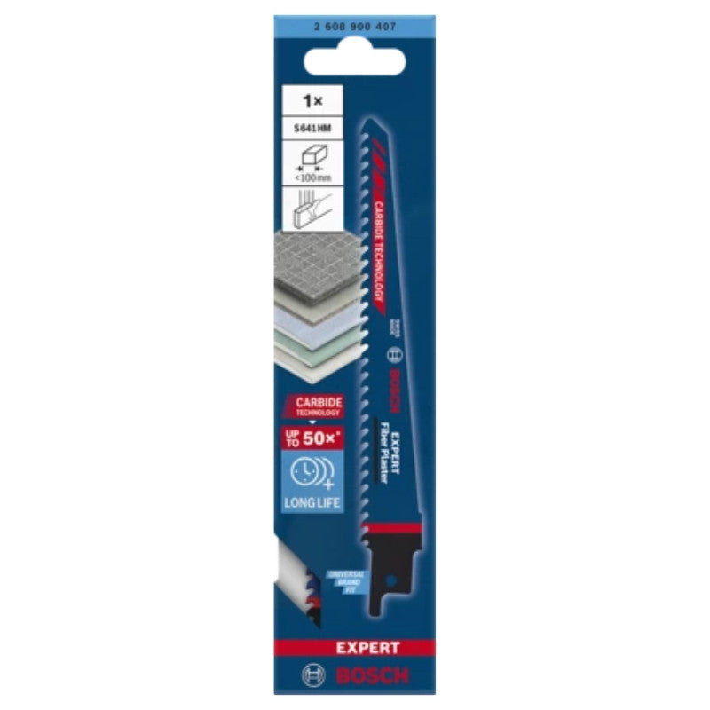 Lame scie sabre carbure plaque plâtre 150mm s641hm 2608900407 bosch