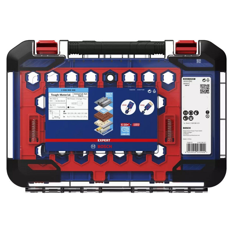 Coffret 6 trépans carbure multi matériaux ø22 à 68 2608900446 bosch