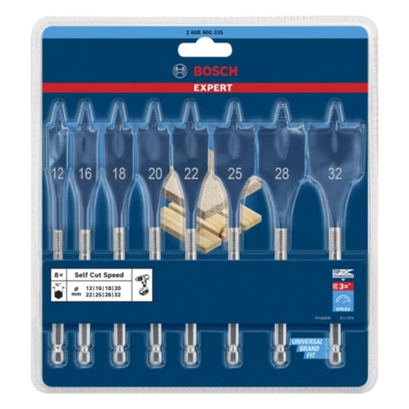 Coffret 8 mèches plates self cut speed 12-32mm 2608900335 bosch