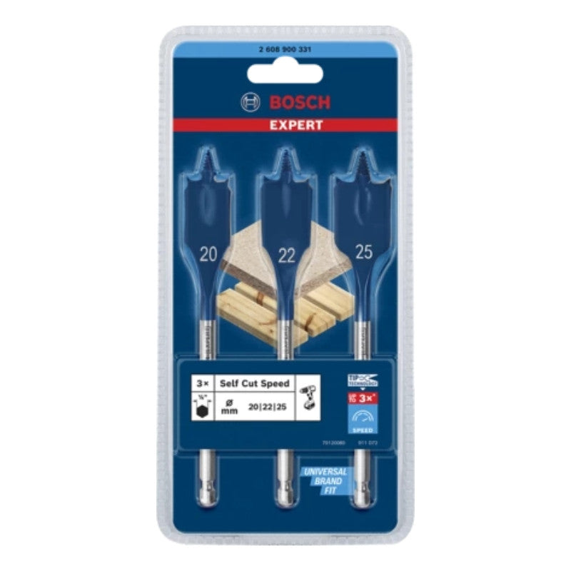 Coffret 3 mèches plates self cut speed 20-25mm 2608900331 bosch