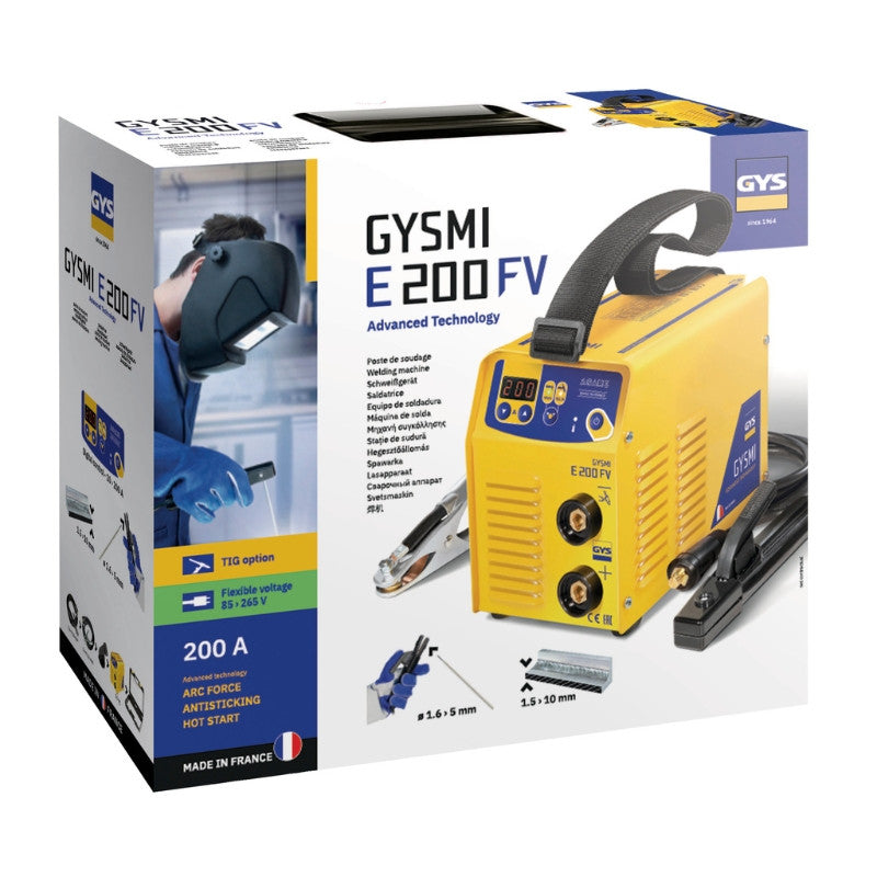 Poste à souder mma inverter gysmi e200fv avec valise 031210 gys
