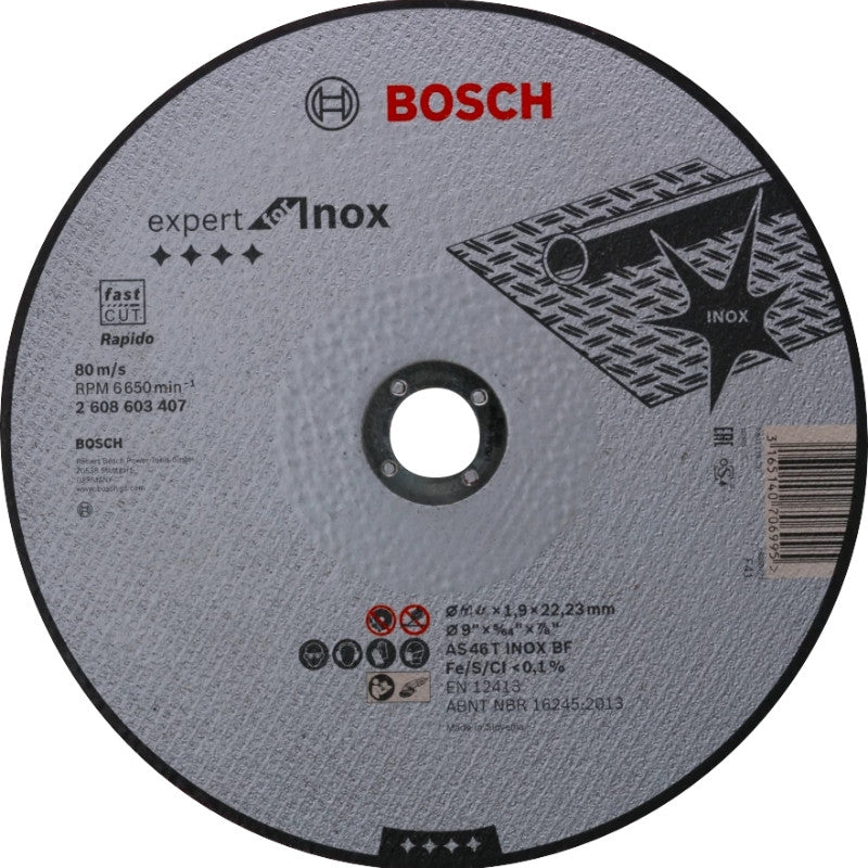 Disque à tronçonner expert for inox moyeu plat bosch