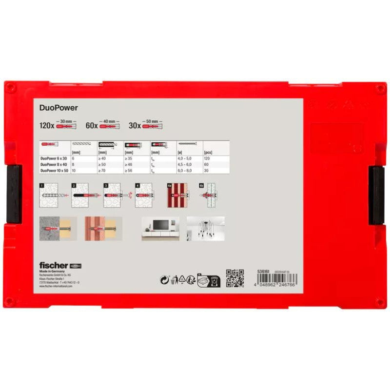 Coffret fixtainer 210 chevilles duopower ø6/8/10 536161 fischer