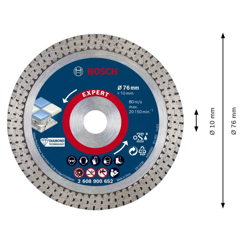 Disque 76 mm hardceramic pour mini meuleuse 2608900652 bosch
